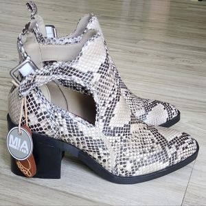 MIA Eden Snake Print Booties